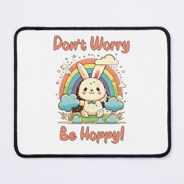 Item preview, Don't Worry Be Hoppy Retro Bunny designed and sold by HappyLifeCreate.