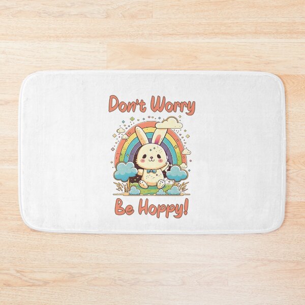 Item preview, Don't Worry Be Hoppy Retro Bunny designed and sold by HappyLifeCreate.