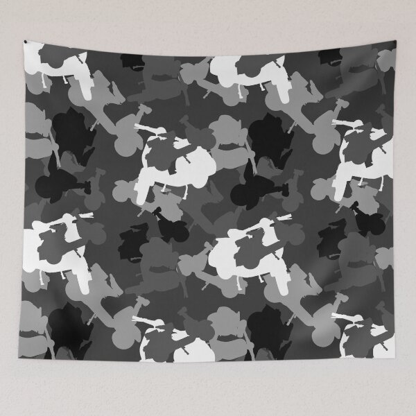 Item preview, Monochrome Scooter Camouflage repeat pattern designed and sold by ModSupporters.