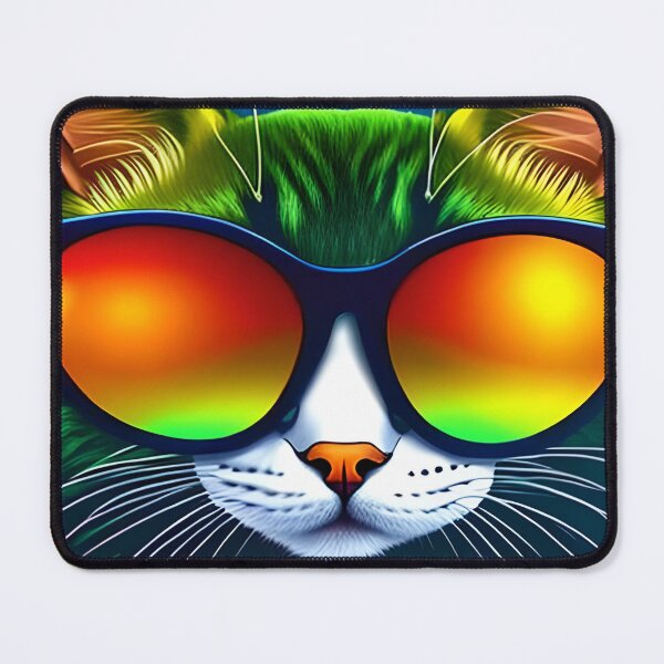 Item preview, funky cat with sunglasses with food designed and sold by redstar-design.