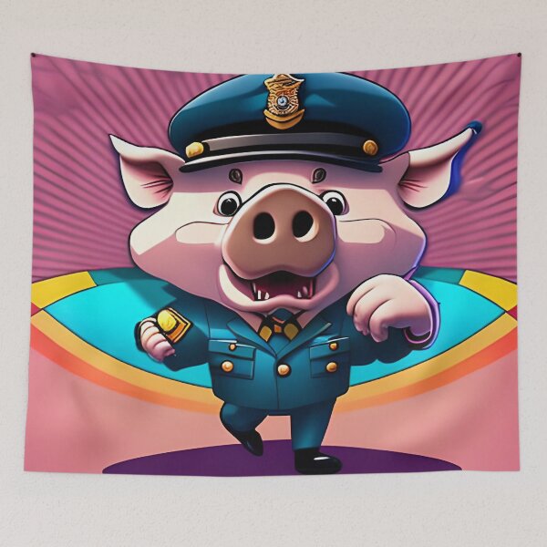 Item preview, pig with a policeman costume designed and sold by redstar-design.