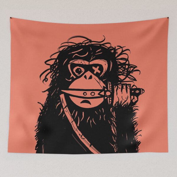 Item preview, monkey with knife designed and sold by RAWWR.