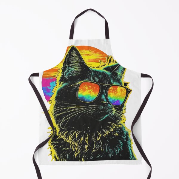 Item preview, Cat Black Vintage Eighties Style Cat Retro Property Gift designed and sold by STOREMUZAN.