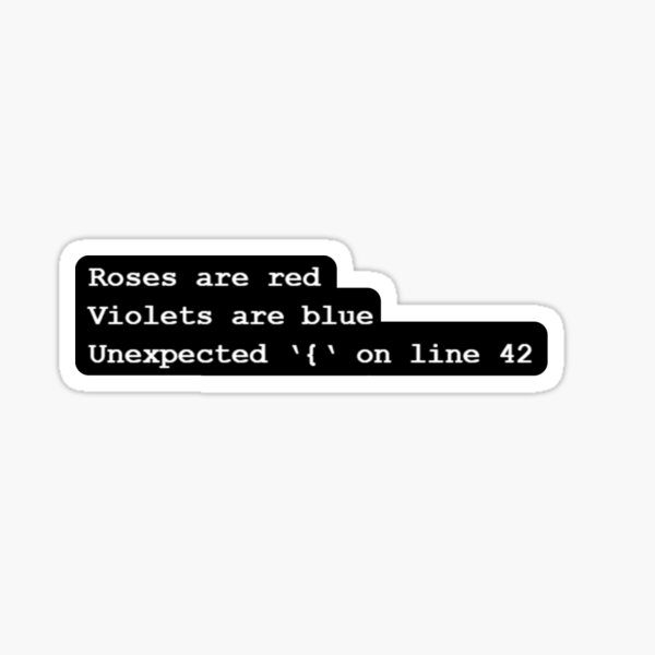 Roses Are Red Code Poem Sticker