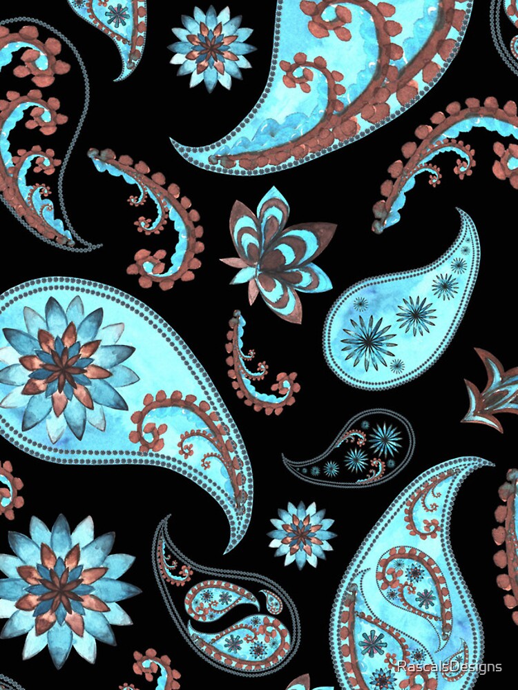 Thumbnail 4 of 4, iPhone Case, Turquoise Paisley designed and sold by RascalsDesigns.