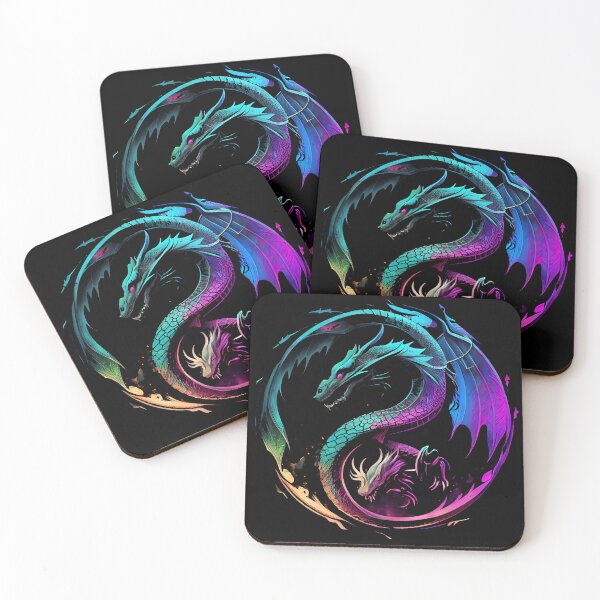 Item preview, Synthwave Yin Yang Dragon designed and sold by pedrogag.