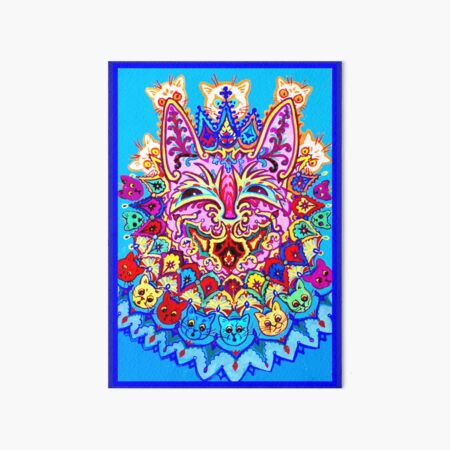 FLOWERED CAT : Vintage Psychedelic Abstract Louis Wain Print | Art Board  Print