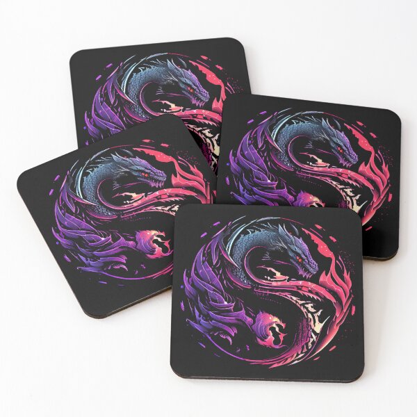 Item preview, Synthwave Yin Yang Dragon designed and sold by pedrogag.