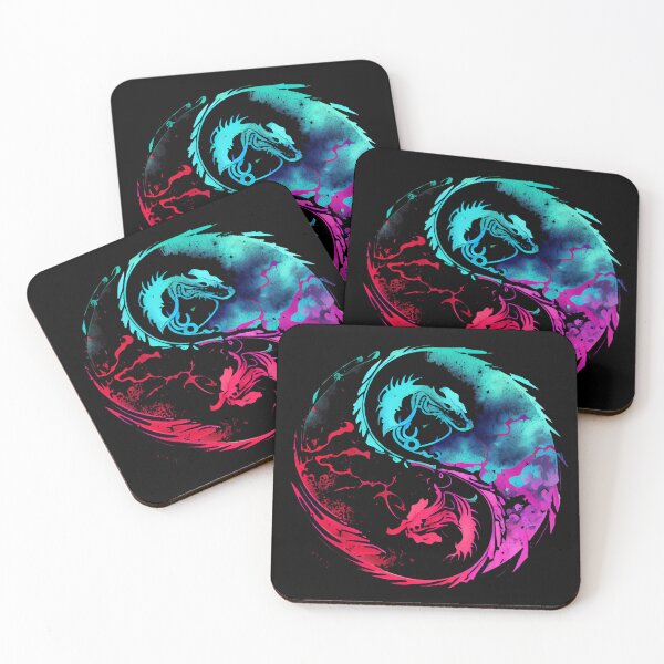 Item preview, Synthwave Yin Yang Dragon designed and sold by pedrogag.