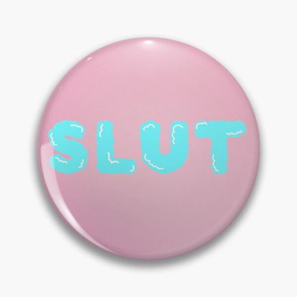 Item preview, Slut | Fluffy Blue Letters On Pink Background designed and sold by KinkShoppe.