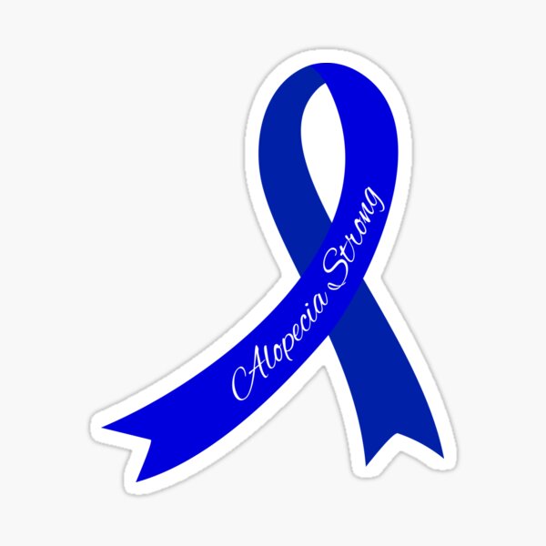 "Alopecia Blue Ribbon for Alopecia Awareness Month" Sticker for Sale by