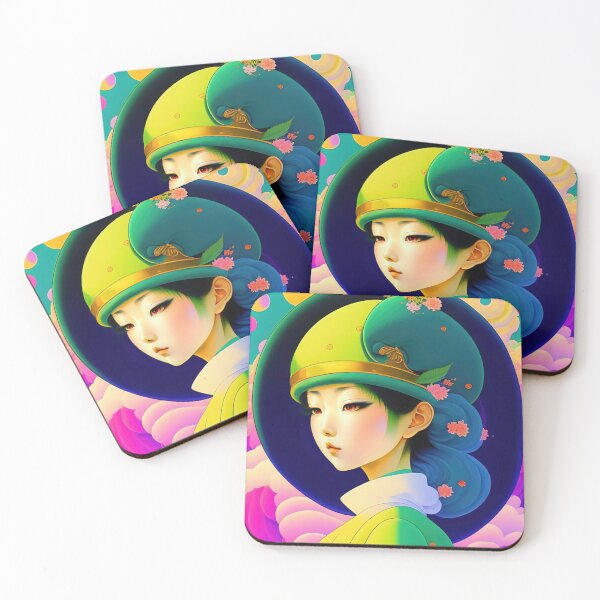 Item preview, Asian woman wearing a hat in 90's vintage anime surrealism artwork designed and sold by fr4nk87.