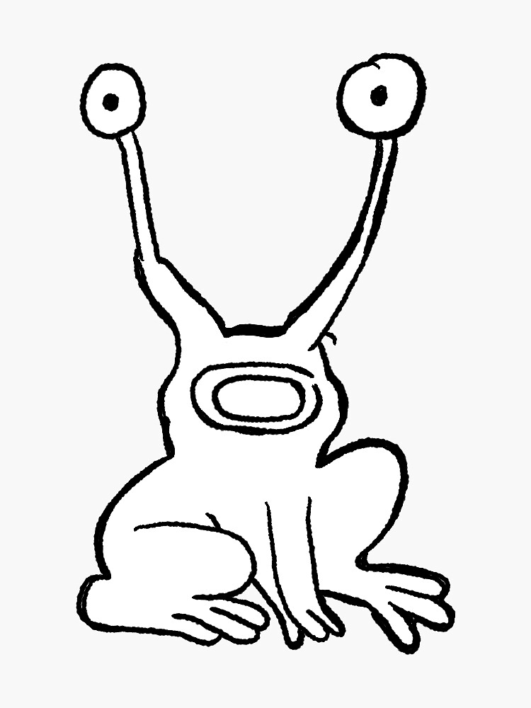 Thumbnail 3 of 3, Sticker, Daniel Johnston frog- hi, how are you designed and sold by pukka000.