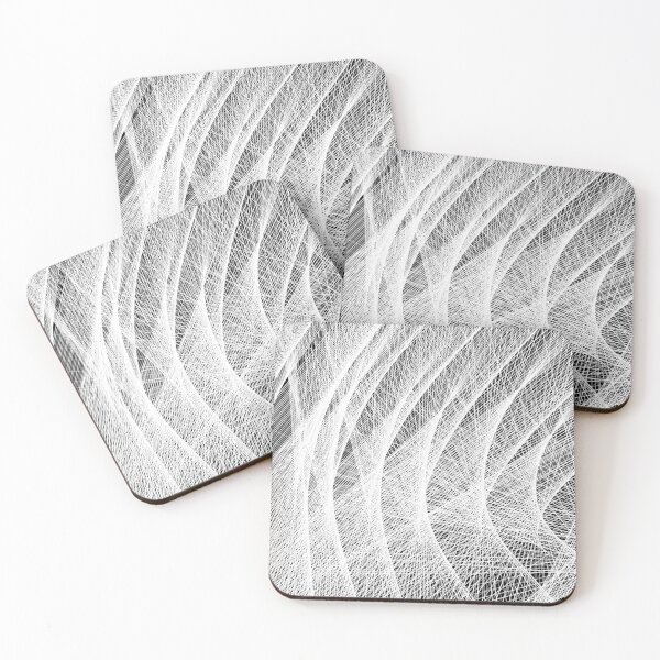 Item preview, Abstract pattern mesh laser rays stripes in black and white designed and sold by Lisa Jureczko.