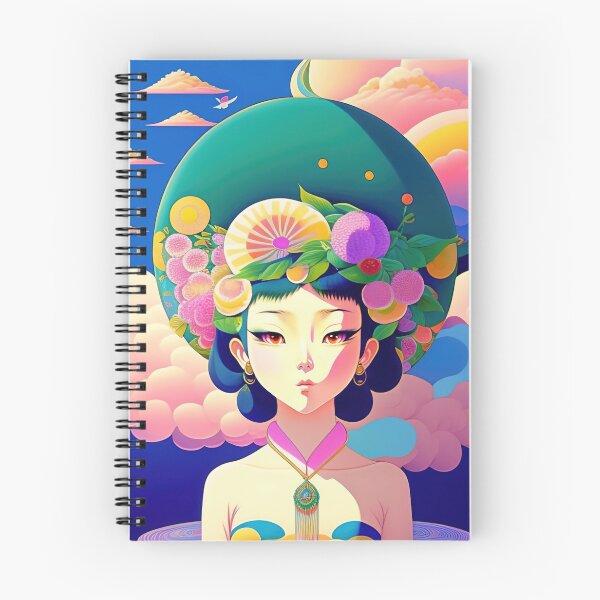 Item preview, Asian woman wearing a hat with flowers in 90's vintage anime surrealism artwork designed and sold by fr4nk87.
