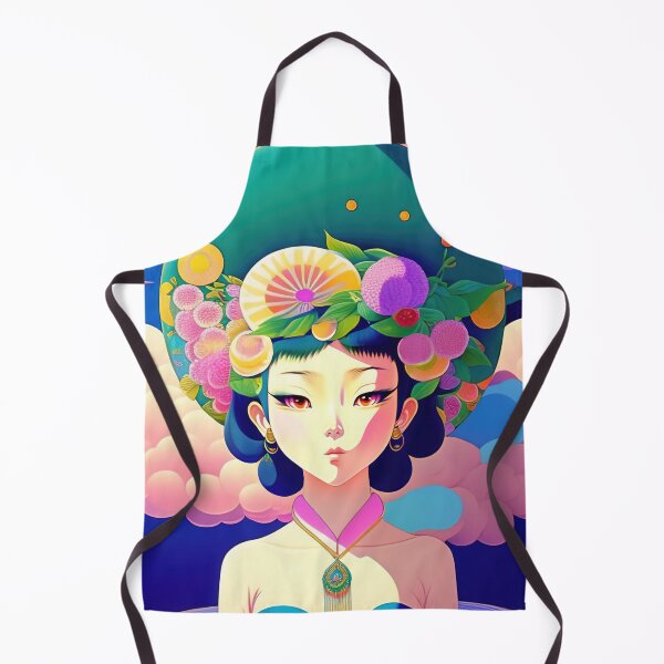 Item preview, Asian woman wearing a hat with flowers in 90's vintage anime surrealism artwork designed and sold by fr4nk87.