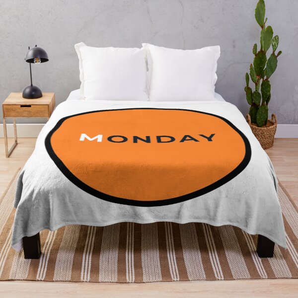 Artikelvorschau, Orangefarbener Kreis mit der Aufschrift Montag entworfen und verkauft von HappyTrippy.