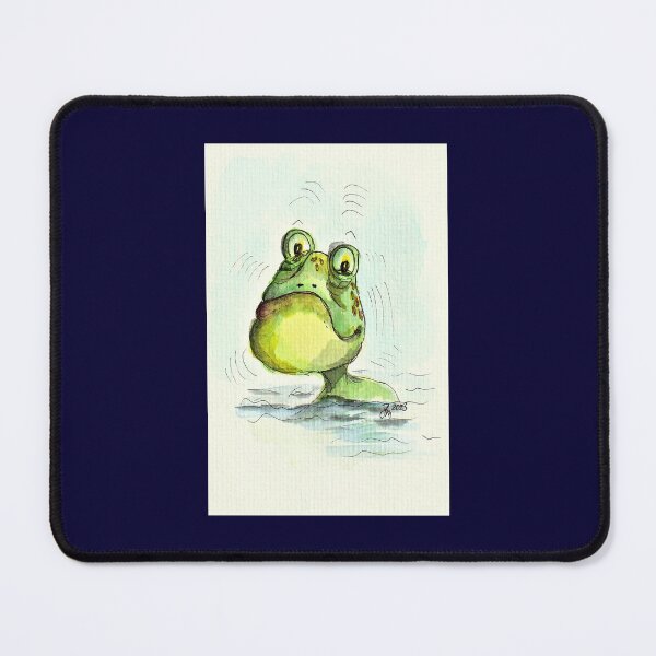 Item preview, Frog freezes in the water Watercolor, fine art designed and sold by janianna.
