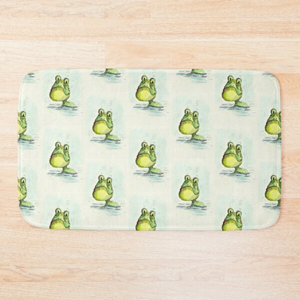 Item preview, Frog freezes in the water Watercolor, fine art designed and sold by janianna.
