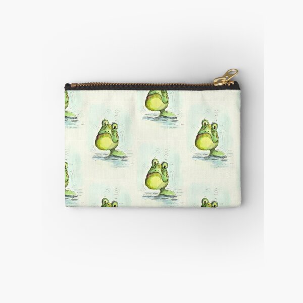 Item preview, Frog freezes in the water Watercolor, fine art designed and sold by janianna.
