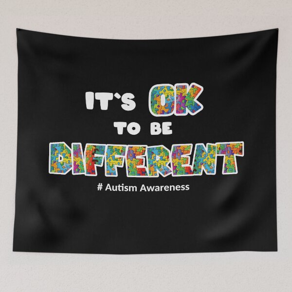 Item preview, Copy of Autism Awareness Acceptance woman man kid Its Ok To Be Different designed and sold by Animal-ink.