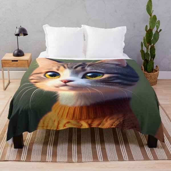 Artikelvorschau, Katze im Strickpullover - moderne digitale Kunst entworfen und verkauft von Ai-michiart.