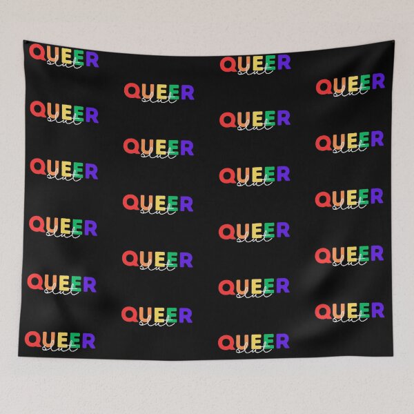 Item preview, Queer Slut | Gay Pride Rainbow With Script Font designed and sold by KinkShoppe.