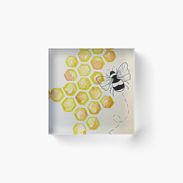 Beehive Watercolor Acrylic Block