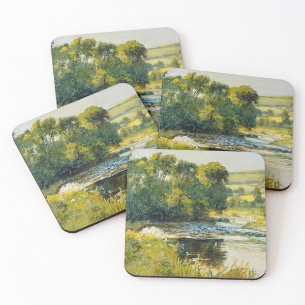 Item preview, Streamside River Landscape Painting | Farmhouse Decor | Moody Landscape Painting | Landscape Print | Vintage Wall Art | Vintage Landscape designed and sold by scrolla.
