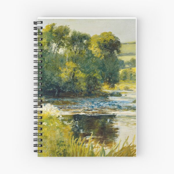 Aperçu de l'œuvre Peinture de paysage de rivière au bord du ruisseau | Décor de ferme | Peinture de paysage de mauvaise humeur | Impression de paysage | Art mural vintage | Paysage d'époque créée et vendue par scrolla.
