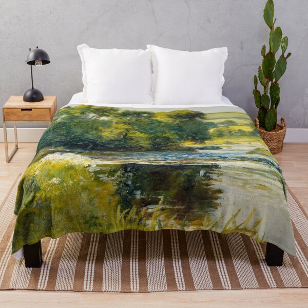 Item preview, Streamside River Landscape Painting | Farmhouse Decor | Moody Landscape Painting | Landscape Print | Vintage Wall Art | Vintage Landscape designed and sold by scrolla.