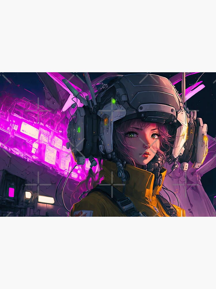 Cyberpunk Pretty Girl Neon High Tech Vaporwave Futuristic Female