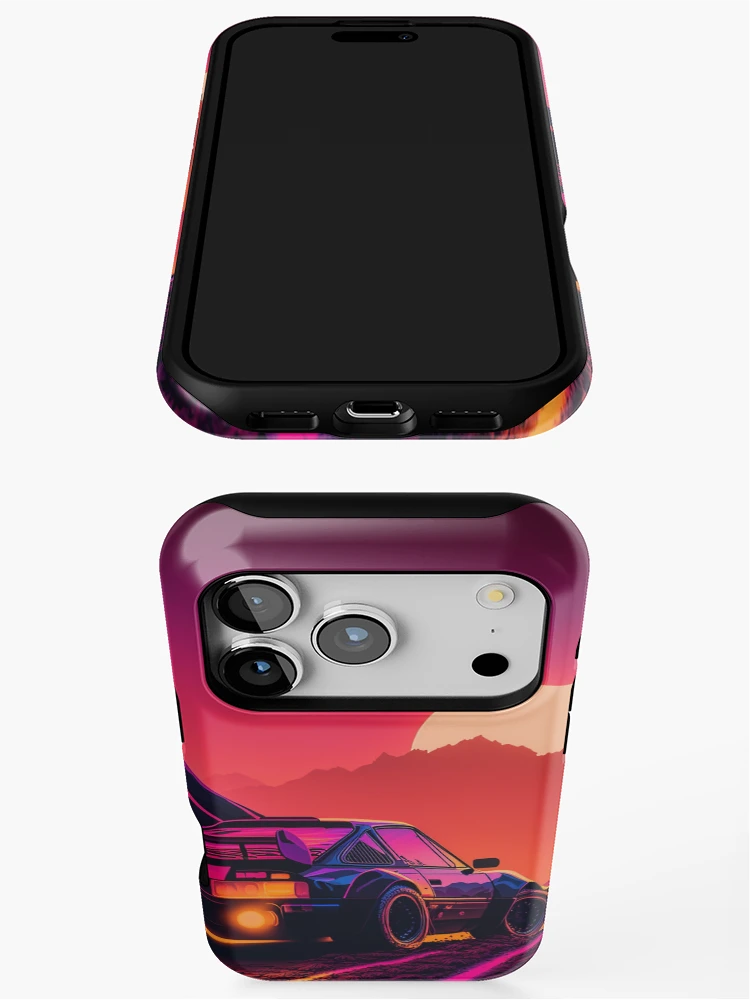 Thumbnail 3 of 4, iPhone Case, Retro Synthwave Rally Racing 80s designed and sold by RESToRAPTOR.