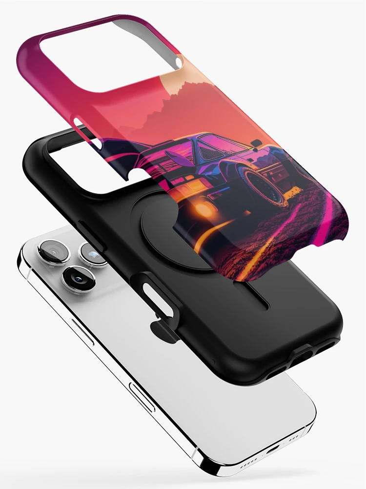 Thumbnail 2 of 4, iPhone Case, Retro Synthwave Rally Racing 80s designed and sold by RESToRAPTOR.