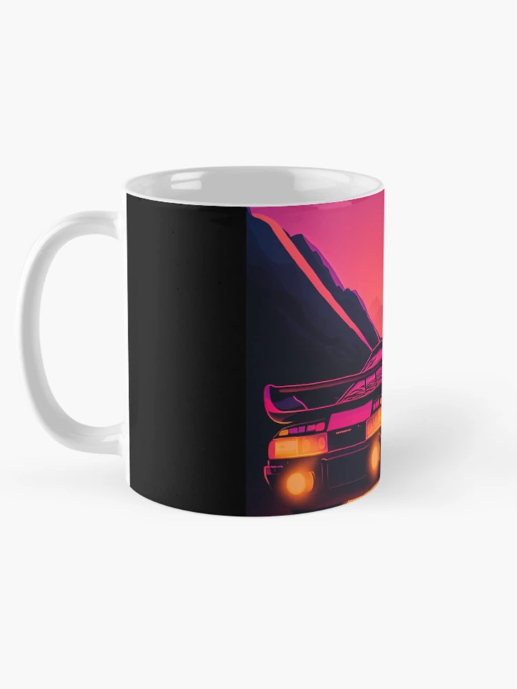 Thumbnail 5 of 6, Coffee Mug, Retro Synthwave Rally Racing 80s designed and sold by RESToRAPTOR.