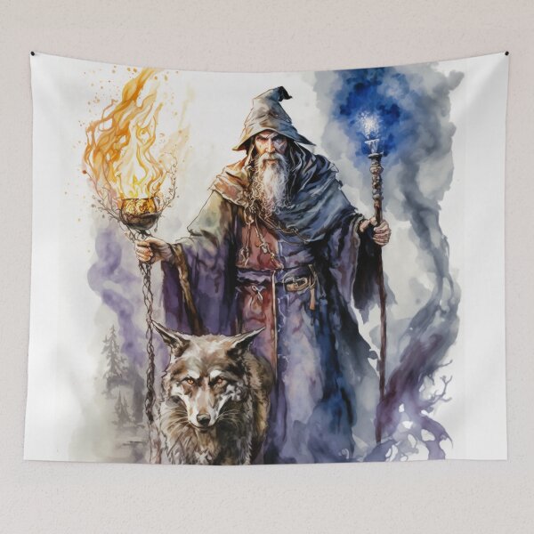 Item preview, The Mage and the Wolf designed and sold by TheDigitalAnvil.
