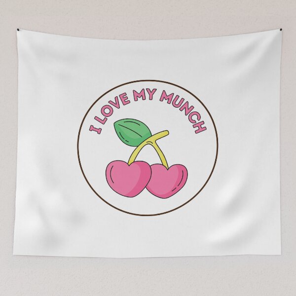 Item preview, I Love My Munch Cherry Wishbone Food Pink designed and sold by GSquaredDesigns.