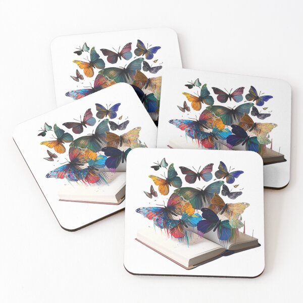Item preview, Colorful Butterflies Fluttering Out of Book designed and sold by modernaarte.