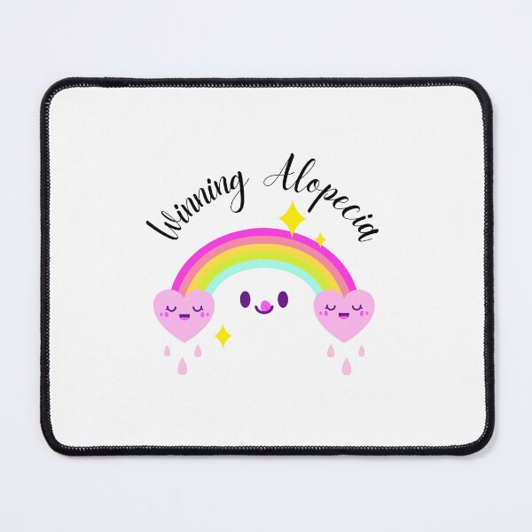 Item preview, Alopecia and Hair Loss Motivation Cute Kawaii Rainbow Pink Hearts Clouds designed and sold by Winning Alopecia.