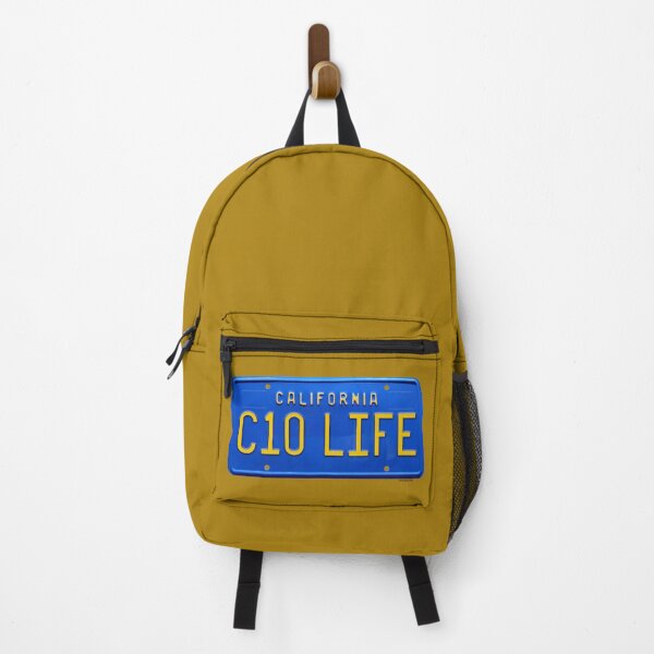 Aperçu de l'œuvre Plaque d'immatriculation bleue C10 LIFE California années 1970 créée et vendue par hotroddude.