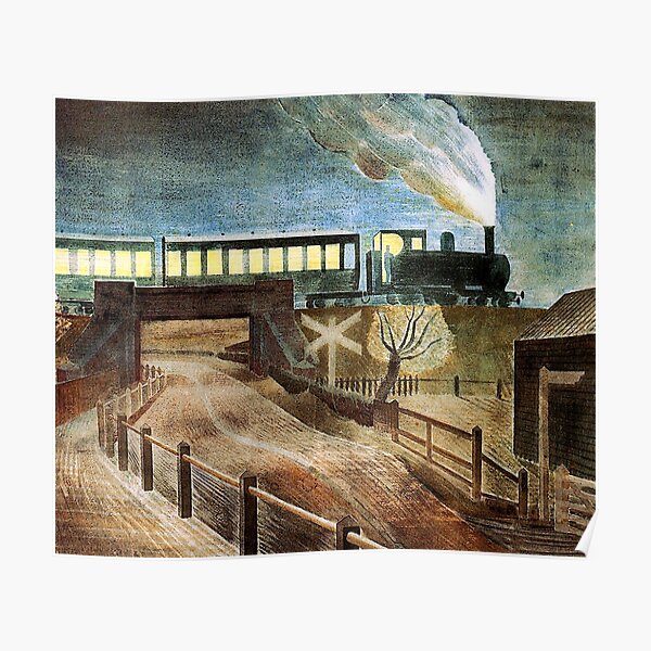 The River Thames at Hammersmith, 1932 by Eric Ravilious - vintage artwork,  12x8 inch (A4) Reproduction Poster Print : : Home & Kitchen