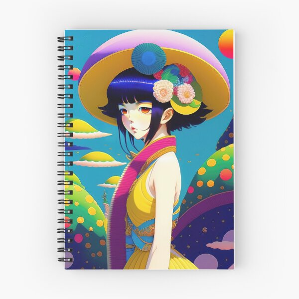 Item preview, Asian woman wearing a hat with flowers in 90's vintage anime surrealism artwork designed and sold by fr4nk87.