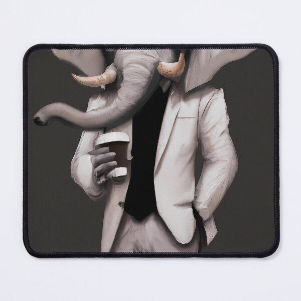 Item preview, Dapper Elephant in White Suit with Coffee designed and sold by camteng.