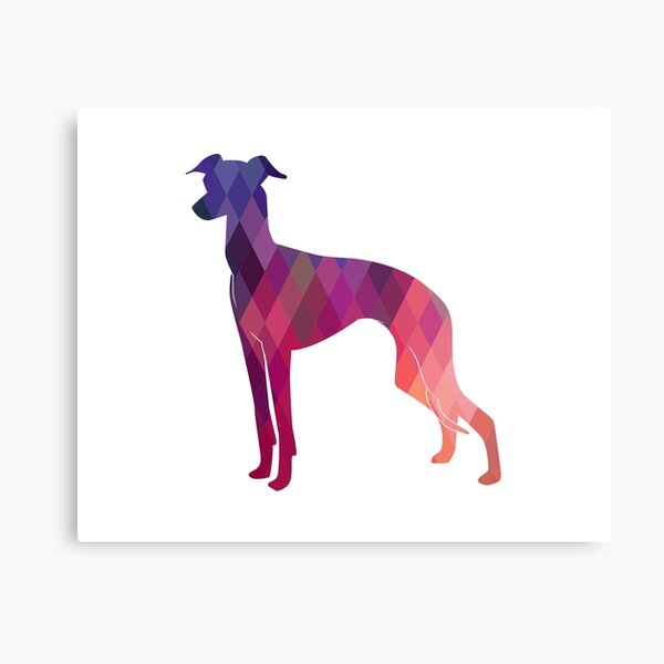 Italian Greyhound - Iggy - Geometric Pattern Silhouette Pink Canvas Print
