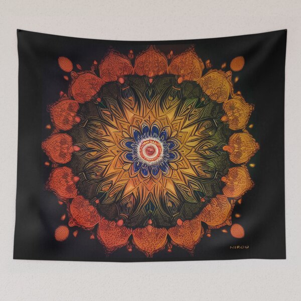 Item preview, Neon "Sacred Vision Mandala #8" A Stunning Piece of Art Combining Sacred Geometry and Visionary Art designed and sold by Nirou-Art.