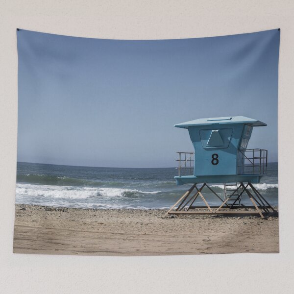 Item preview, California Lifeguard Towers on Sunny Beach V1 designed and sold by Family Journey with God.
