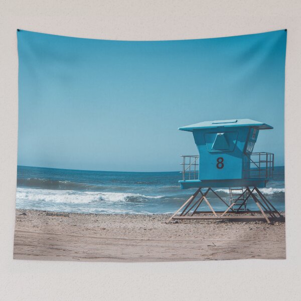 Item preview, California Lifeguard Towers on Sunny Beach V2 designed and sold by Family Journey with God.