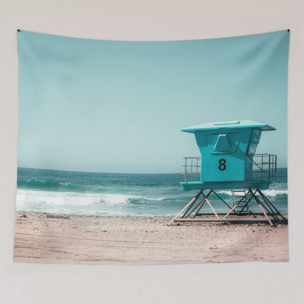 Item preview, California Lifeguard Towers on Sunny Beach V3 designed and sold by Family Journey with God.
