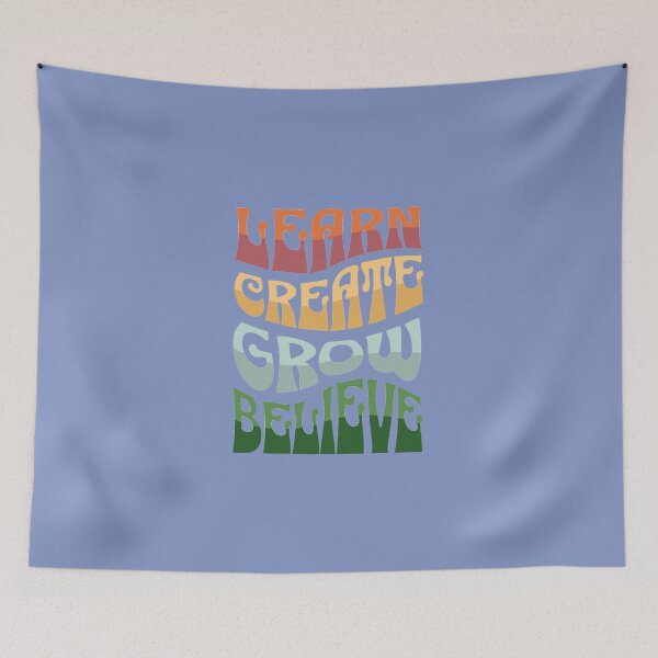 Item preview, Learn create grow believe retro warp mantra designed and sold by glowvim.