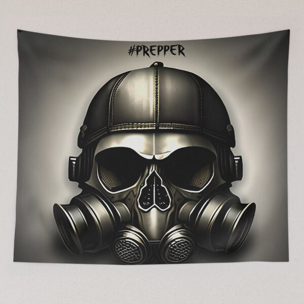 Item preview, Apocalyptic Gas mask over a Skull #Prepper designed and sold by The-Hist-Image.